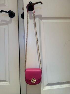 Cole Haan Hot Pink Mini Crossbody with Gold Chain